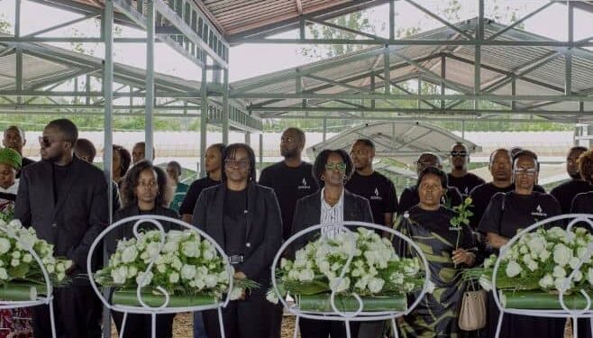 Bralirwa Plc management laying wreaths at the Nyanza-Kicukiro Genocide Memorial.