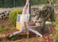 An Israeli soldier vandalized a statue of Jesus
