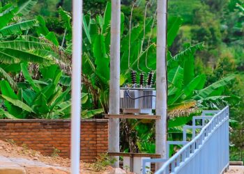 A high-capacity transformer installed as part of the infrastructure upgrades required to achieve the Rwanda electricity access 2029 goal.