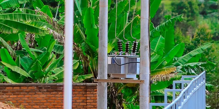 A high-capacity transformer installed as part of the infrastructure upgrades required to achieve the Rwanda electricity access 2029 goal.