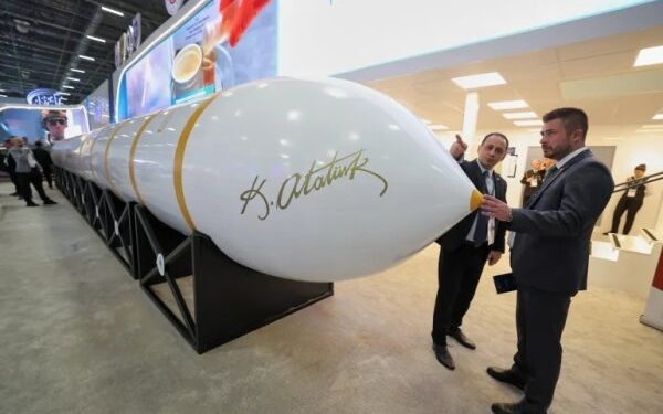 Turkey unveils Yildirimhan missile at the SAHA weapons exhibition.