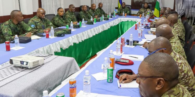Major General Vincent Nyakarundi meeting with Général d’Armée Zéphirin Mamadou for Rwanda and Central African Republic military cooperation