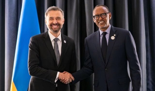 President Kagame meeting IFAD President Álvaro Lario for agricultural development talks.