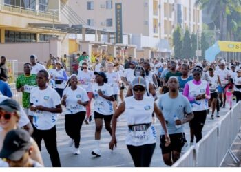 Minister of Sports Nelly Mukazayire speaks at the launch of the 21st Kigali International Peace Marathon