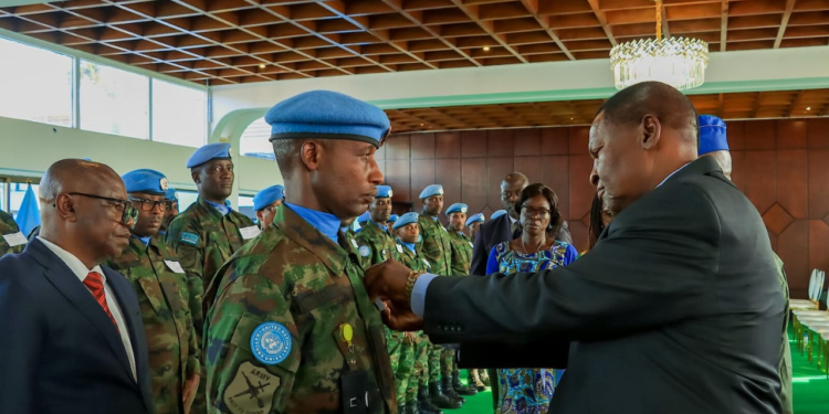 CAR President Honours RWANBATT-15 with the Presidential Medal of Appreciation