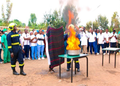 Police in Huye Train Hospital Staff and Caregivers on Fire Prevention and Response