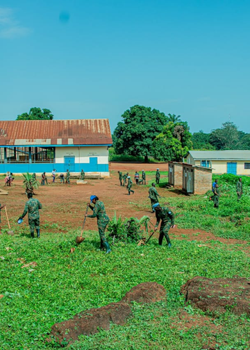 Rwandan Peacekeepers Join Umuganda at Primary School in Central African Republic