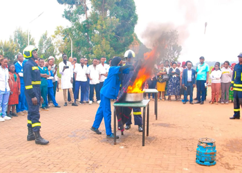 Rwanda National Police Trains University of Rwanda Students and Staff in Fire Prevention
