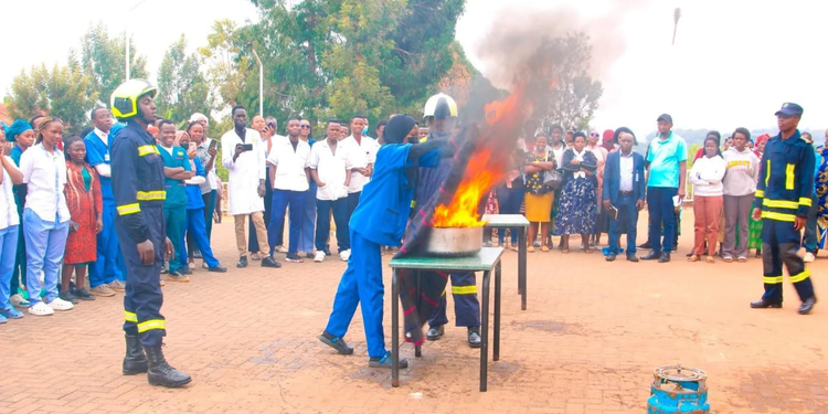 Rwanda National Police Trains University of Rwanda Students and Staff in Fire Prevention